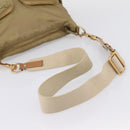 Miu Miu Shoulder Bag Nylon Beige Gold Auth bs37016-7