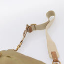 Miu Miu Shoulder Bag Nylon Beige Gold Auth bs37016-8
