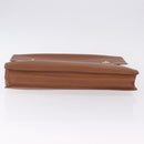 HERMES Danube 38 Business Bag Leather Brown Gold Auth bs37017-10
