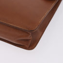 HERMES Danube 38 Business Bag Leather Brown Gold Auth bs37017-12