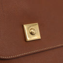 HERMES Danube 38 Business Bag Leather Brown Gold Auth bs37017-15