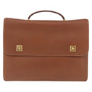HERMES Danube 38 Business Bag Leather Brown Gold Auth bs37017-2