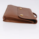 HERMES Danube 38 Business Bag Leather Brown Gold Auth bs37017-5