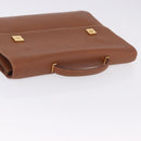 HERMES Danube 38 Business Bag Leather Brown Gold Auth bs37017-7