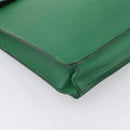 HERMES Kirius Business Bag Leather Green Gold Auth bs37018-14