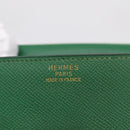 HERMES Kirius Business Bag Leather Green Gold Auth bs37018-10