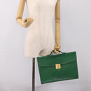HERMES Kirius Business Bag Leather Green Gold Auth bs37018-18