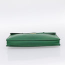 HERMES Kirius Business Bag Leather Green Gold Auth bs37018-5