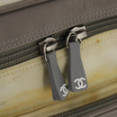 CHANEL Sports Line COCO Mark Backpack Nylon Leather Beige Silver CC Auth bs37020-21