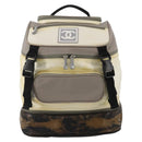 CHANEL Sports Line COCO Mark Backpack Nylon Leather Beige Silver CC Auth bs37020-13