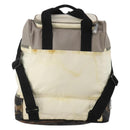 CHANEL Sports Line COCO Mark Backpack Nylon Leather Beige Silver CC Auth bs37020-2