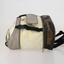 CHANEL Sports Line COCO Mark Backpack Nylon Leather Beige Silver CC Auth bs37020-4