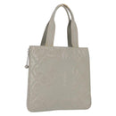 CHANEL Matelasse COCO Mark Tote Bag Patent leather Beige Silver CC Auth bs37021-1