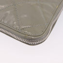 CHANEL Matelasse COCO Mark Tote Bag Patent leather Beige Silver CC Auth bs37021-11