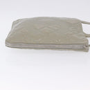 CHANEL Matelasse COCO Mark Tote Bag Patent leather Beige Silver CC Auth bs37021-4