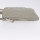 CHANEL Matelasse COCO Mark Tote Bag Patent leather Beige Silver CC Auth bs37021-5