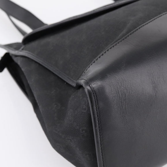 GUCCI GG Canvas Hand Bag Black Gold 002 2854 0305 Auth bs37022