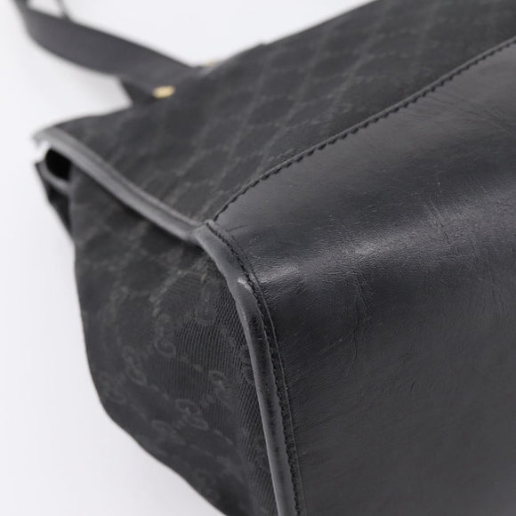 GUCCI GG Canvas Hand Bag Black Gold 002 2854 0305 Auth bs37022