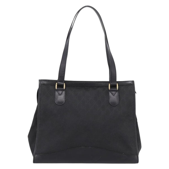 GUCCI GG Canvas Hand Bag Black Gold 002 2854 0305 Auth bs37022