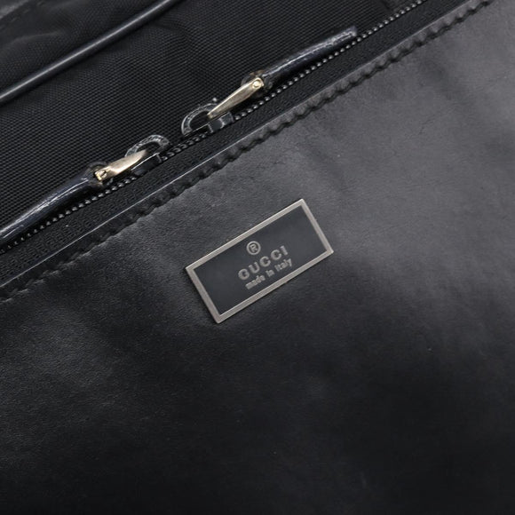 GUCCI Business Bag Canvas Black Silver 019 0327 Auth bs37023