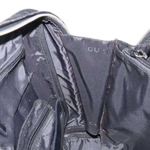 GUCCI Business Bag Canvas Black Silver 019 0327 Auth bs37023