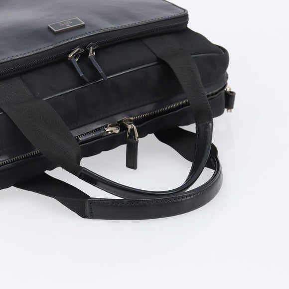 GUCCI Business Bag Canvas Black Silver 019 0327 Auth bs37023