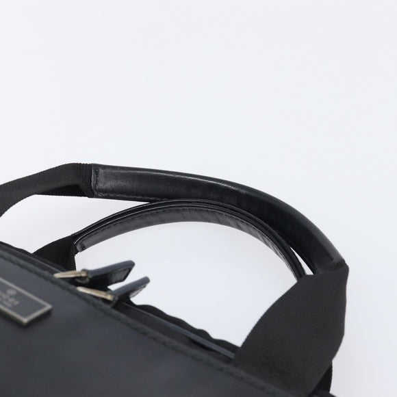 GUCCI Business Bag Canvas Black Silver 019 0327 Auth bs37023