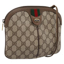 GUCCI GG Supreme Web Sherry Line Bag PVC Beige Gold 904 02 047 Auth bs37024-1