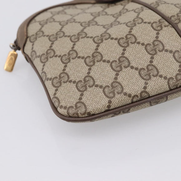 GUCCI GG Supreme Web Sherry Line Bag PVC Beige Gold 904 02 047 Auth bs37024