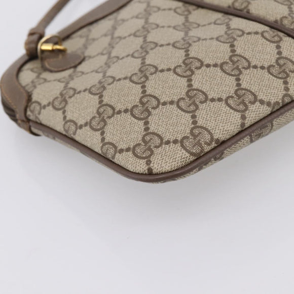 GUCCI GG Supreme Web Sherry Line Bag PVC Beige Gold 904 02 047 Auth bs37024