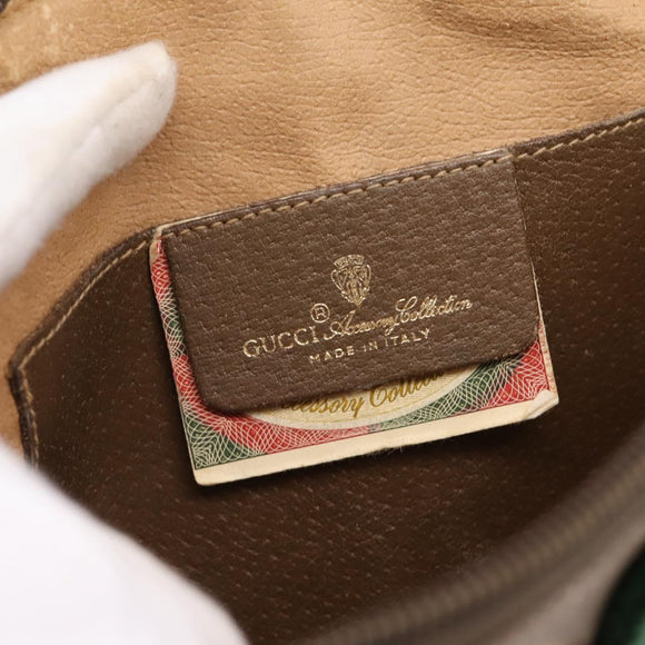 GUCCI GG Supreme Web Sherry Line Bag PVC Beige Gold 904 02 047 Auth bs37024