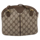 GUCCI GG Supreme Web Sherry Line Bag PVC Beige Gold 904 02 047 Auth bs37024-3