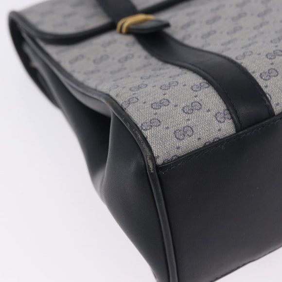 GUCCI Micro GG Supreme Hand Bag PVC Navy Gold 000 46 4857 Auth bs37025