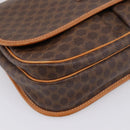 CELINE Macadam Canvas Shoulder Bag PVC Leather Brown Gold Auth bs37026-15