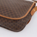 CELINE Macadam Canvas Shoulder Bag PVC Leather Brown Gold Auth bs37026-16