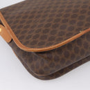 CELINE Macadam Canvas Shoulder Bag PVC Leather Brown Gold Auth bs37026-17