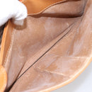 CELINE Macadam Canvas Shoulder Bag PVC Leather Brown Gold Auth bs37026-24