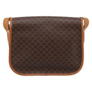 CELINE Macadam Canvas Shoulder Bag PVC Leather Brown Gold Auth bs37026-2