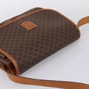 CELINE Macadam Canvas Shoulder Bag PVC Leather Brown Gold Auth bs37026-6