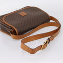 CELINE Macadam Canvas Shoulder Bag PVC Leather Brown Gold Auth bs37026-7