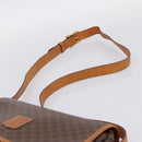 CELINE Macadam Canvas Shoulder Bag PVC Leather Brown Gold Auth bs37026-14