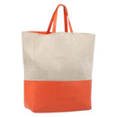 CELINE Horizontalkava Tote Bag Canvas Beige Gold Auth bs37027-1
