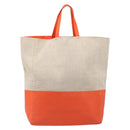 CELINE Horizontalkava Tote Bag Canvas Beige Gold Auth bs37027-2