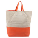 CELINE Horizontalkava Tote Bag Canvas Beige Gold Auth bs37027-3