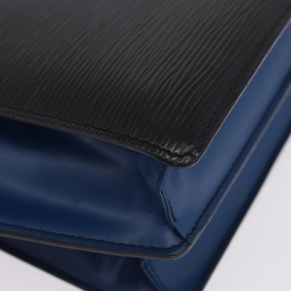 LOUIS VUITTON Epi Bicolor Varenne Hand Bag Black Blue M52385 LV Auth bs37031