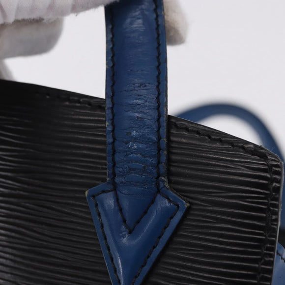 LOUIS VUITTON Epi Bicolor Varenne Hand Bag Black Blue M52385 LV Auth bs37031