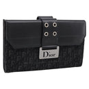 Christian Dior Trotter Canvas Bifold Wallet Silver Black Auth bs37038-1