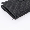 Christian Dior Trotter Canvas Bifold Wallet Silver Black Auth bs37038-16