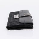 Christian Dior Trotter Canvas Bifold Wallet Silver Black Auth bs37038-4