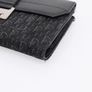 Christian Dior Trotter Canvas Bifold Wallet Silver Black Auth bs37038-7